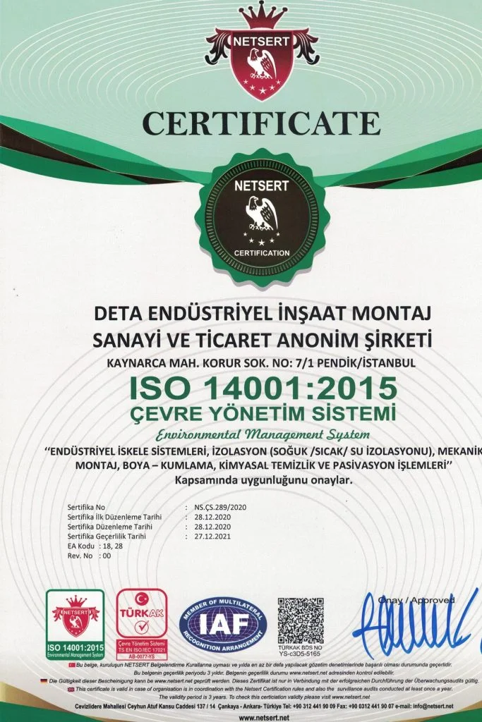 Deta Endüstri ISO 14001:2015